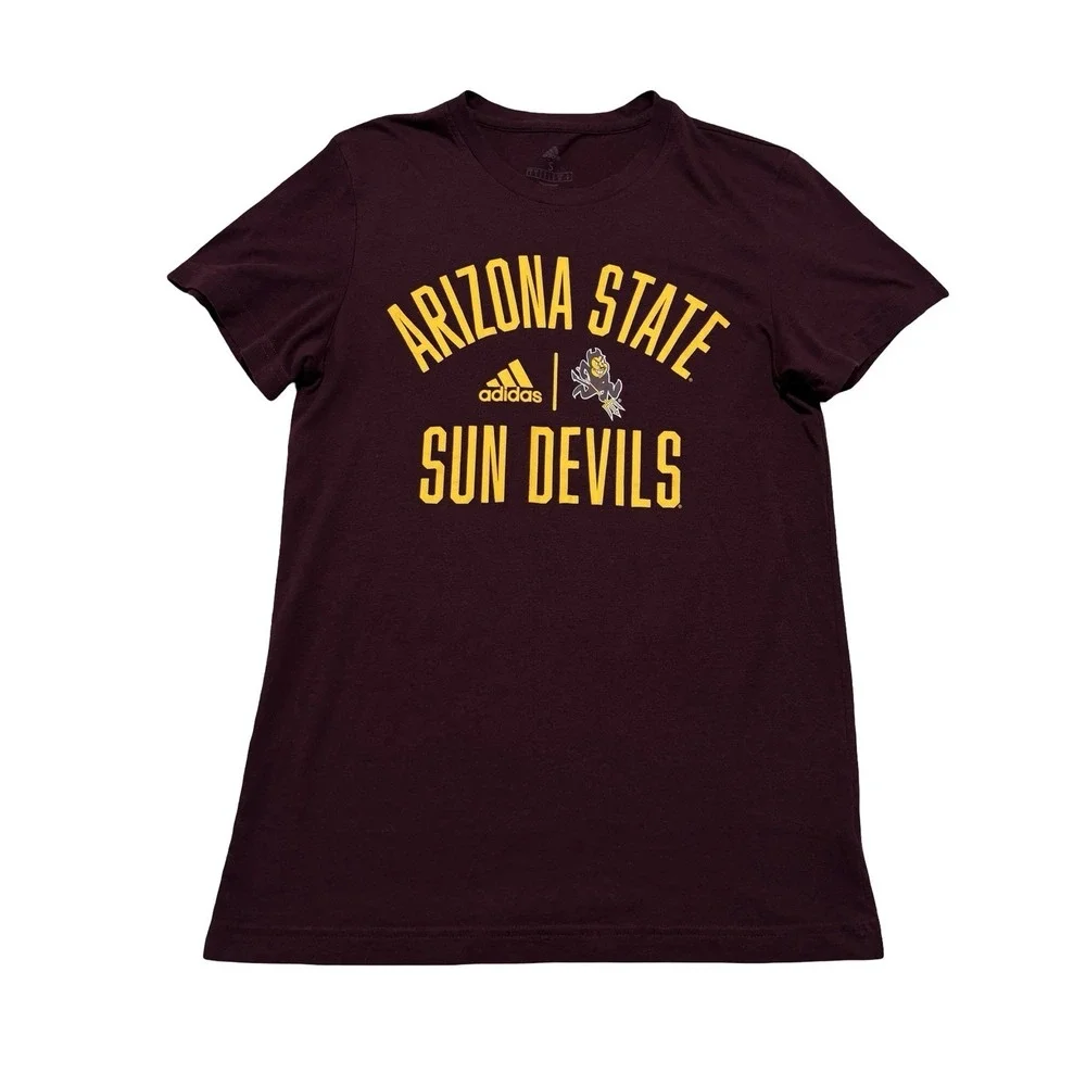 adidas Women's Arizona State Sun Devils T Shirt Red Size Small 17 x 28